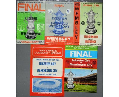 Four 1960's FA Cup Final Programmes &amp; Songsheet. 1965 FA Cup Final programme Leeds v Liverpool. Very light creasing. No r
