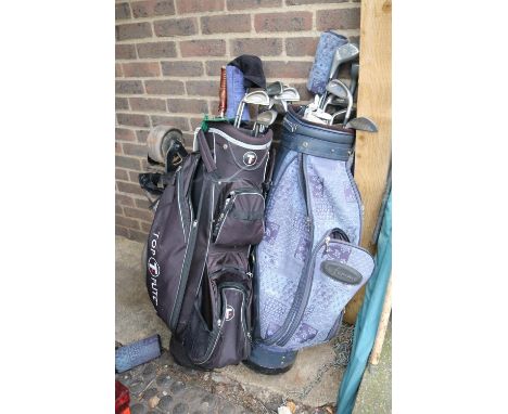 2 Bags of Golf clubs and a Electric Golf Caddy 
