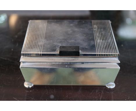 Chrome Art Deco Cedar Lined Cigarette box 12cm in Diameter 