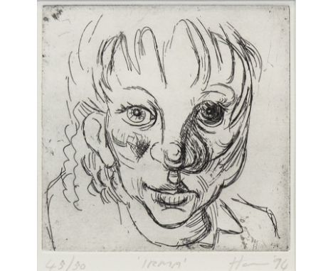 * PETER HOWSON OBE, IRMA limited edition drypoint, signed, titled, dated '94 and numbered 45/50 in pencil 14cm x 13cm Note fr