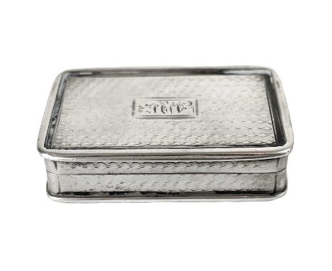 A George III silver vinaigrette by Nathaniel Mills. Of rectangular form with engine turned decoration, pierced scroll grille 