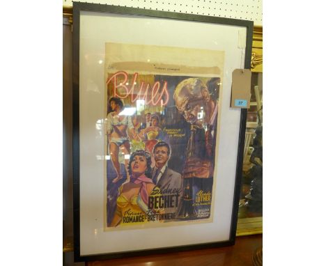 An original 'Blues' poster, offset lithograph, H.53cm W.35cm 