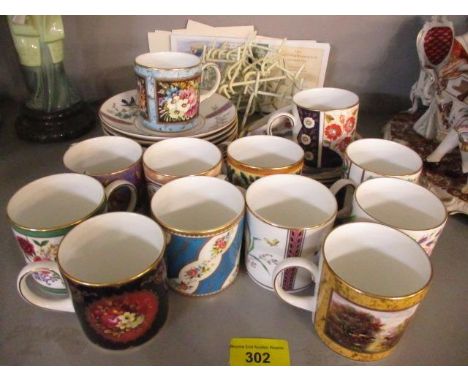 A selection of Coalport museum coffee cups and saucers 