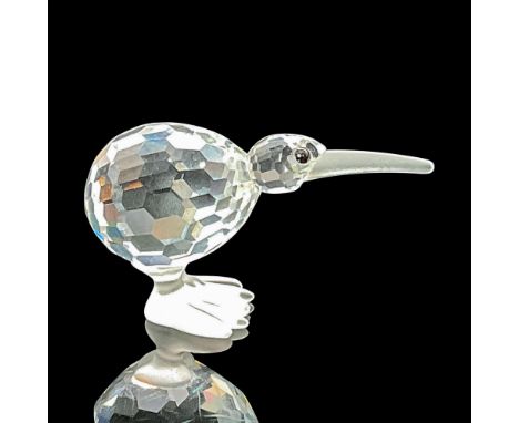 The kiwi is made from clear crystal and has black eyes, and a frosted beak and feet. This item has its original box which mea