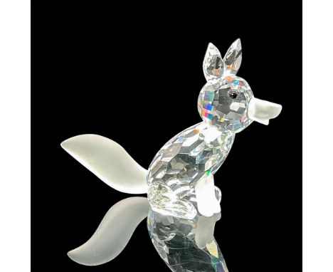 The first variation of the fox figurine is made from clear crystal with black eyes, featuring a frosted crystal nose, tail, a