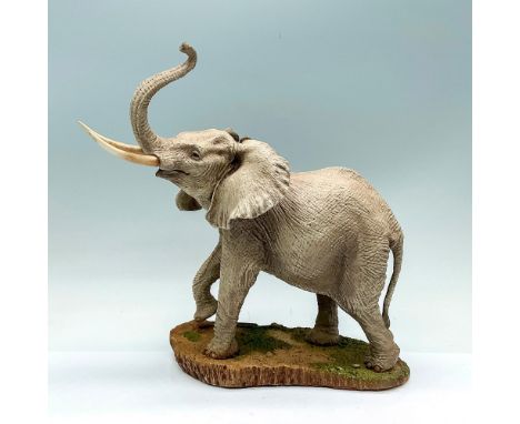 Limited edition; naturalistic figure of an elephant with the trunk up high. Princeton Gallery sticker on the underside. Artis