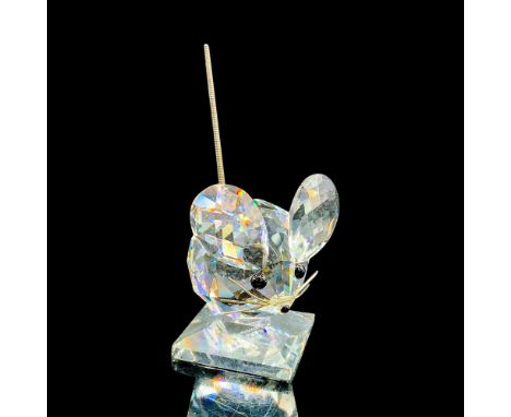 Swarovski code 7631 NR 40. The mouse is made from clear faceted crystal, with black eyes and nose and has a metal spring coil