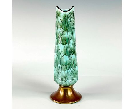 Turquoise toned with lustre finish &amp; branch patterning. Brass base and upper rim.This item has no reserve. Dimensions: 3"