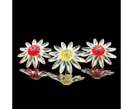 Two red and one yellow crystal flowers that were available only to SCS members. This item has its original box 6.25"L x 4"W x