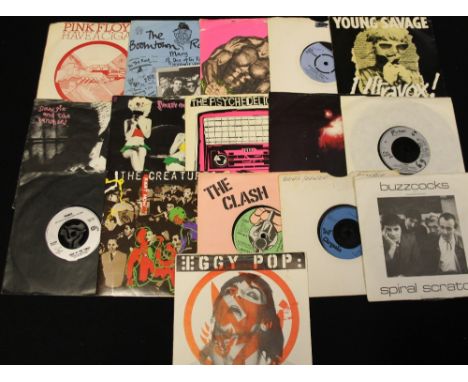 ROCK/PUNK SINGLES - Major collection of around 150 x 7" singles with many hard to find sides! Artists/titles includes Pink Fl