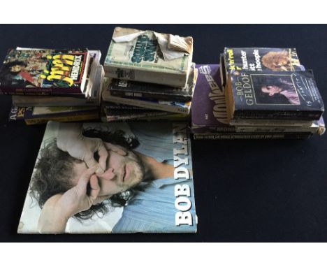 MUSIC BOOKS - a collection of 27 mixed books (mainly music) including Bob Dylan (10), Hendrix, Janis Joplin, drugs/LSD and ot