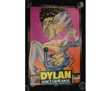 BOB DYLAN - original 1967 "Don't Look Back" promotional poster for the D A Pennebaker film which covers Dylan's 1965 tour.  T