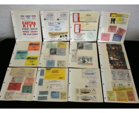 CONCERT TICKETS - a folder filled with concert tickets from the 70s to modern day, including Bob Dylan, Jethro Tull, Gerry & 