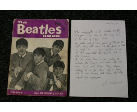 SIGNED BEATLES MONTHLY - an original No1. Beatles Monthly signed by Paul McCartney and Ringo Starr.  Each have signed the pag