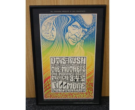 BILL GRAHAM OTIS RUSH THE MOTHERS POSTER  BG53 - great looking Wes Wilson designed 1st print poster for Otis Rush and The Mot