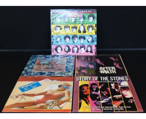 ROLLING STONES - Great pack of 5 x LPs. Titles are Their Satanic Majesties Request (1st lenticular sleeve pressing, turquoise