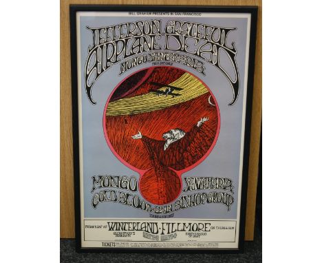 BILL GRAHAM GRATEFUL DEAD & JEFFERSON AIRPLANE BG171 - Randy Tuten designed 2nd print poster for their performance  at the Wi