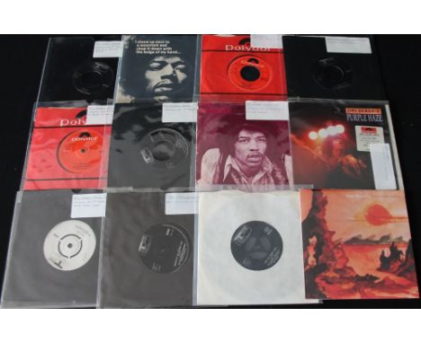 JIMI HENDRIX - Stupendously ace pack of 12 x 7" releases, with many rarities! Titles include Crosstown Traffic (604029 - Ex),