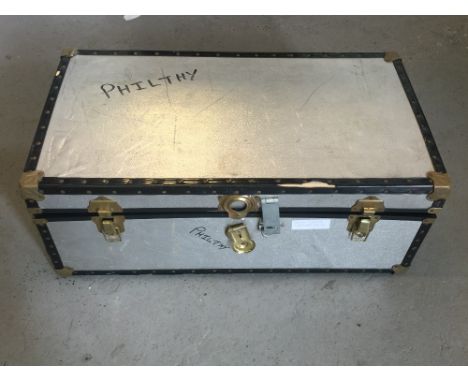 MOTORHEAD & PHILTHY ANIMAL - an aluminium trunk/case with Philthy written on it in numerous places.  Carry handles to the sid