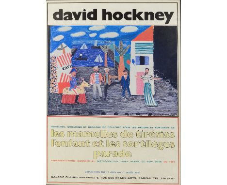 After DAVID HOCKNEY (b.1937); a poster for an exhibition of Hockney designs for stage sets and costumes for productions of Le