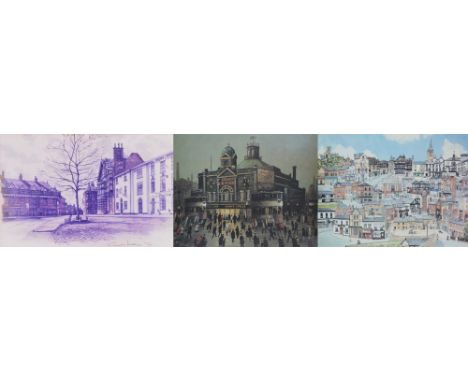 After ARTHUR DELANEY (1927-1987); a limited edition coloured print "The Ardwick Empire with Trams and People", 176/850 lower 