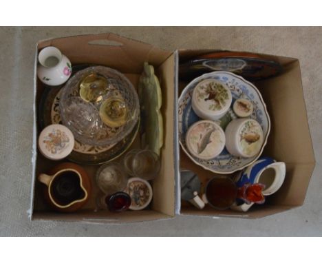 A group of mixed ceramics to include four "Patum Peperium-The Gentleman's Relish" ceramic boxes, five jasperware pieces, a Du
