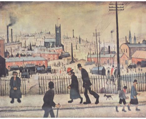 LAURENCE STEPHEN LOWRY (1887-1976); a signed limited edition coloured print, "View of a Town", signed in pencil to lower righ