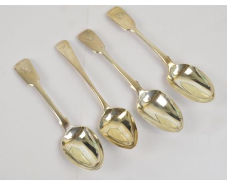 A set of three Victorian hallmarked silver fiddle pattern dessert spoons, engraved "JED" to finials, Goldsmiths Alliance Ltd,