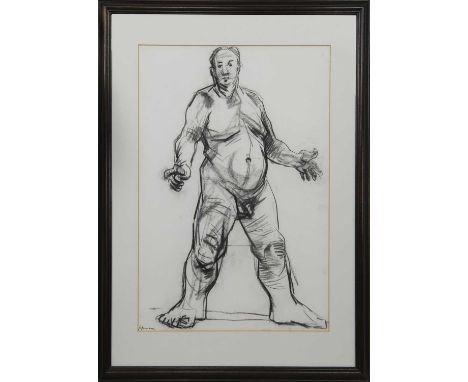 * PETER HOWSON OBE (SCOTTISH b. 1958),MALE STUDYcharcoal on paper, signedimage size 76cm x 55cm, overall size 102cm x 80cm Mo