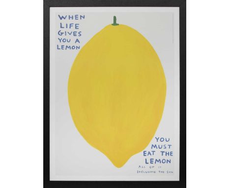 * DAVID SHRIGLEY OBE (SCOTTISH b. 1968),WHEN LIFE GIVES YOU A LEMONlithograph on 200g Munken Lynx paperimage size 74cm x 54cm
