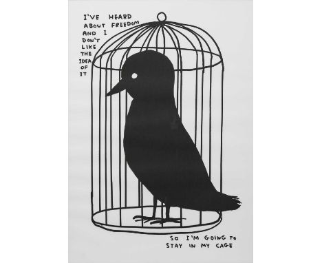 * DAVID SHRIGLEY OBE (SCOTTISH b. 1968),I'VE HEARD ABOUT FREEDOM limited edition lithograph printed on 200g Munken Lynx paper
