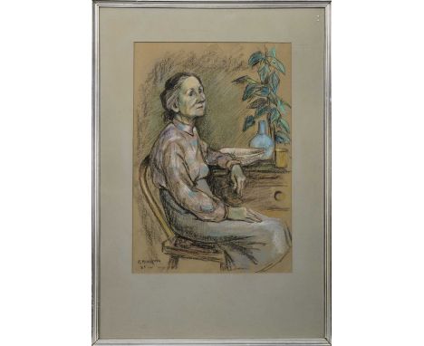 * ROZELLE MORROCCO (SCOTTISH 1926 - 2002),KATEpastel on paper, signed and dated '65, titled label versoimage size 56cm x 38cm
