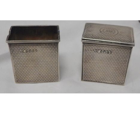 William IV silver engine-turned pair of small boxes, London 1834, Archibold Douglas 