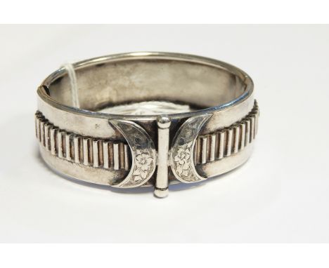 Victorian silver bangle, maker's mark "SS" 