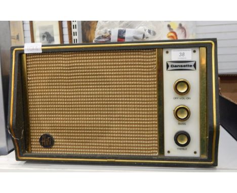 A Dansette portable record player with Garrard turntable 