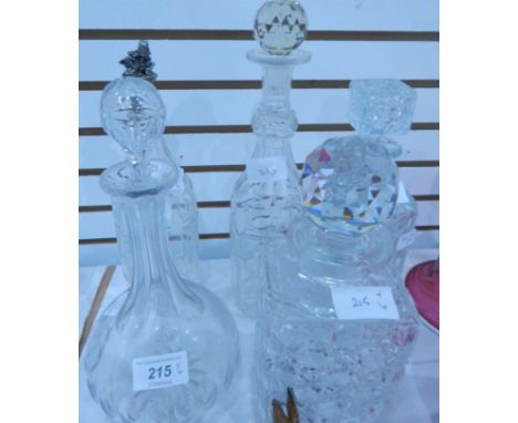 A quantity of glassware and other items to include various decanters, Royal Worcester candlestick supported by young boy and 