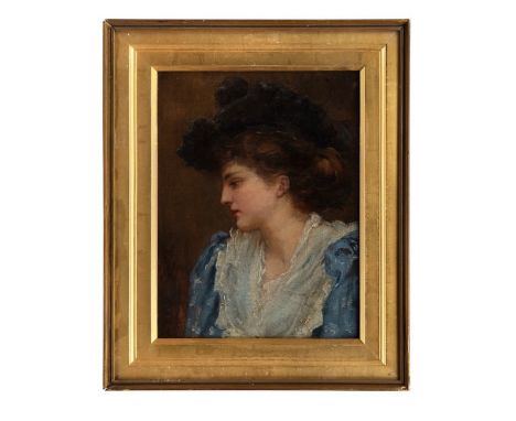 Property of a Gentleman of the West Country  Pre-Raphaelite School Portrait of a young lady  Oil on canvas  Dimensions: (Canv