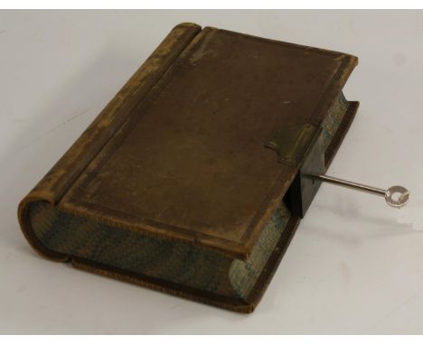 Bibliophilia - an interesting Victorian leather bound lockable index ledger, annotated in hand manuscript as a catalogue of b