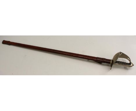 A George V 1897 pattern officer's sword, by Jones, Chalk &amp; Dawson, 83cm straight fullered blade named to Lt Col. E K Squi