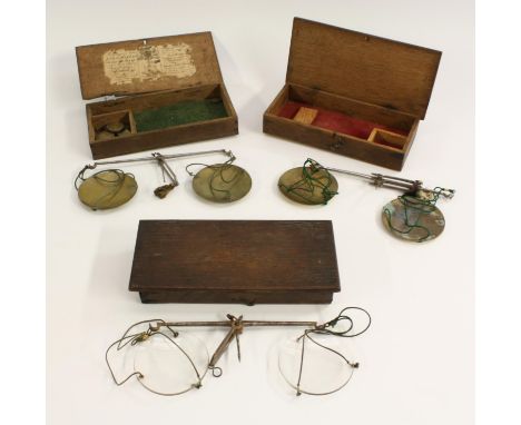 A set of George III steel and brass travelling balance scales, by Young &amp; Son, Scale Makers to His Majesty, No.5 Bear Str