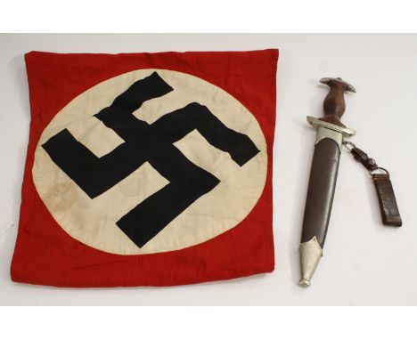 A Third Reich Nazi German SA dagger, by Tiger, Solingen, the 22.25cm pointed double-edged blade etched Alles fur Deutschland,