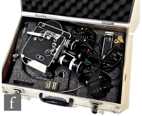 A Paillard Bolex H16 Reflex Cine Camera, with Yvar 2.5 f75mm, Cosmicar 2.512.5mm and 2.8 f16 lenses, sold with accessories an