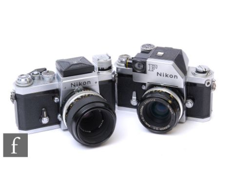 A 1962 Nikon&nbsp;F Photomic SLR camera, serial No. 6466635, black and chrome body, with a Nikkor-H.C Auto 1:2 f=50mm lens, s