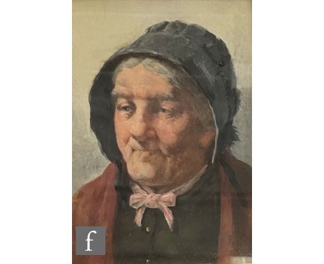 DAVID WOOD HADDON&nbsp;(EXHIBITED 1884-1914) - An old fisherman, oil on board, signed, framed, 19.5cm x 14cm, frame size 36cm
