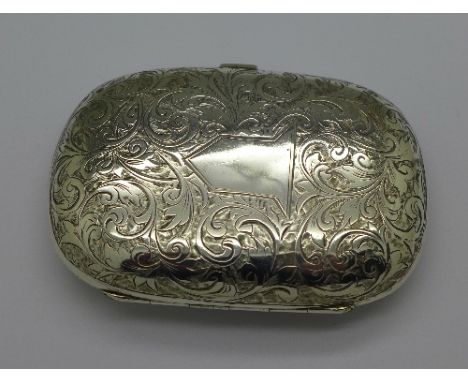 A Victorian silver snuff box, Birmingham 1884, Robert Jame Dick, 52g