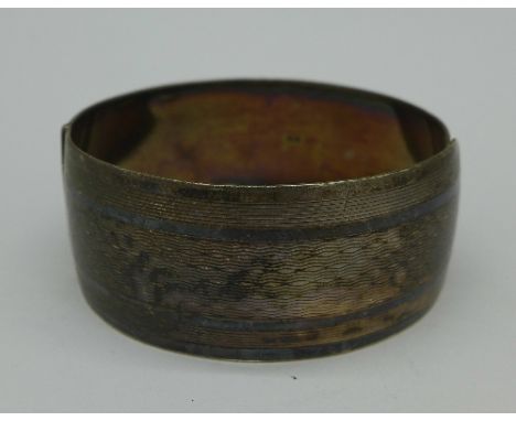 A silver bangle by Charles Horner, Chester hallmark