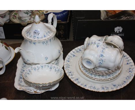 A quantity of Royal Albert 'Memory Lane' dinner and tea ware including four cups and saucers, two tea plates and soup bowls, 