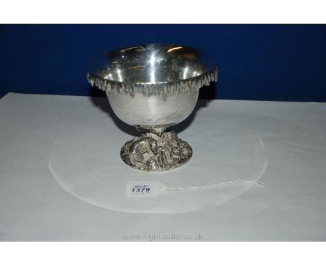 A Victorian "Polar Bear" Ice Bowl with diamond registration mark for 1874.  The rim having pendant icicles, the rockwork base