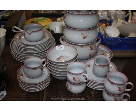 A quantity of Denby 'Twilight' Tableware including six dinner plates, six bowls, cups and saucers, etc.