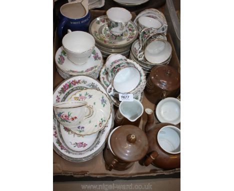 A quantity of 'Indian Tree' pattern china by Aynsley, Johnson Bros., etc including cups, saucers and side plates, a Royal Wor